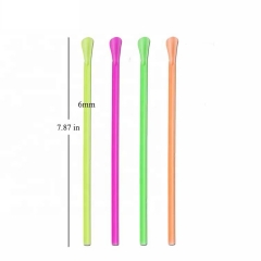 Logo Printed PLA Clear Colored Spoon Straw Eco Friendly