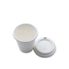 Bicchieri da caffè biodegradabili usa e getta in polpa di canna da zucchero da 12 once con coperchio