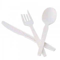 Ensemble de couverts en PLA à usage unique compostable biodégradable et biodégradable