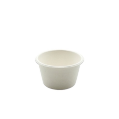 Coupe de crème glacée à la canne à sucre biodégradable 4oz avec couvercle