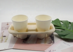 8-16온스 컵용 2컵 생분해성 및 퇴비화 컵 홀더
