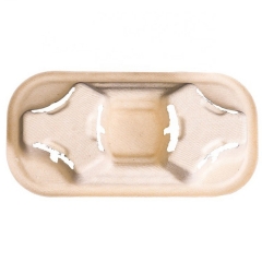 ที่วางแก้วกระดาษแบบใช้แล้วทิ้งที่วางแก้วกาแฟชานอ้อยที่ย่อยสลายได้ทางชีวภาพ