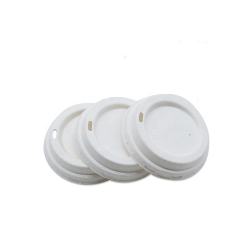 90mm Sugarcane Pulp Coffee Cup Lid For 12oz Cups