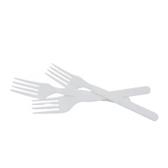 Disposable Biodegradable CPLA Fork Knife Spoon White Cutlery Set