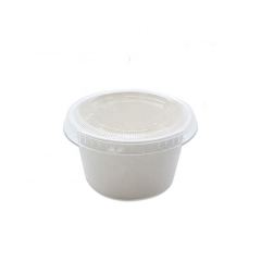 Биоразлагаемые чашки для мороженого из багассы различных размеров на 4 унции с прозрачной крышкой из PLA