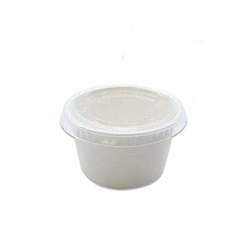Tasses de crème glacée biodégradables en bagasse de différentes tailles 4OZ avec couvercle transparent en PLA