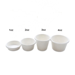 Vários tamanhos xícaras de sorvete biodegradável de bagaço 4OZ com tampa transparente PLA