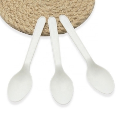 Wholesale Price Compostable Biodegradable Kids Cutlery Set White Spoon