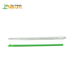 Colorful Individually Wrapped Biodegradable PLA Drinking Spoon Straw