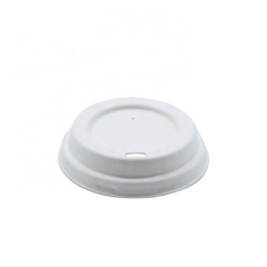 90mm Sugarcane Pulp Coffee Cup Lid For 12oz Cups