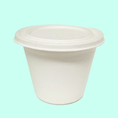 Tazze da caffè in canna da zucchero stampate personalizzate con tazza biodegradabile da 15 once con coperchio