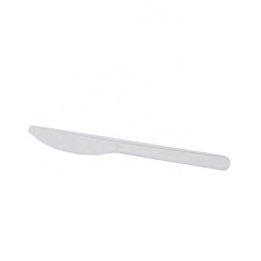 Disposable Biodegradable CPLA Fork Knife Spoon White Cutlery Set