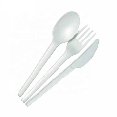 Compostable PLA biodegradable plastic disposable cutlery set