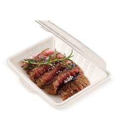 Takeaway Disposable Biodegradable Cornstarch Clamshell Food Container Box