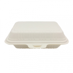 กล่องอาหารหอย 800 มล. กล่องอาหารแป้งข้าวโพดย่อยสลายได้สำหรับบาร์บีคิว