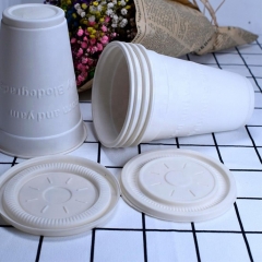 Papel disponible biodegradable biodegradable abonable de la taza de café del almidón de maíz de la seguridad alimentaria con la tapa
