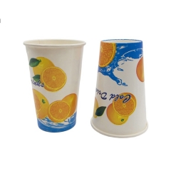 Taza de papel modificada para requisitos particulares taza biodegradable respetuosa del medio ambiente del jugo del tamaño