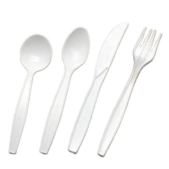 Hot sell 8 Inch biodegradable cornstarch compostable tableware chicken cpla plastic fork
