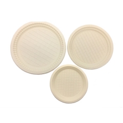 Disposable biodegradable cornstarch tableware 7.5 inch round plate