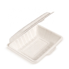 Caja de envase de comida de concha de maicena biodegradable desechable para llevar