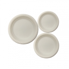 high quality plate biodegradable grease-proof cornstarch fruit salad plate