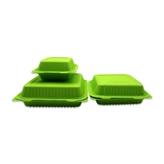 녹색 옥수수 전분 패스트 푸드 상자 일회용 식기 버개스