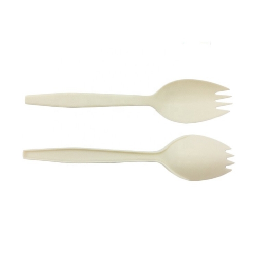 Spork de almidón de maíz de color natural biodegradable desechable al por mayor