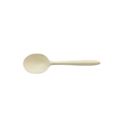 Cuchara de cubiertos de maicena biodegradable desechable de 140 mm para sopa