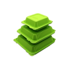 New design compostal disposable Cornstarch Clamshel Biodegradable Cornstarch Food container