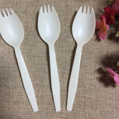 Commerce de gros de la fécule de maïs biodégradable de couleur naturelle jetable Spork