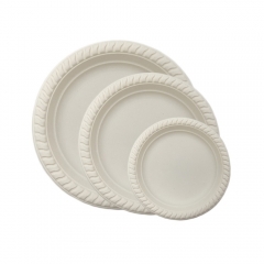 high quality plate biodegradable grease-proof cornstarch fruit salad plate