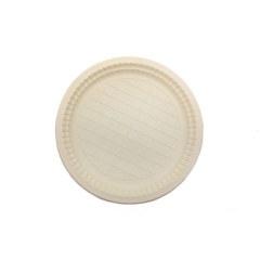 Disposable biodegradable cornstarch tableware 7.5 inch round plate