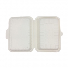 800 ml clamshell food box biodegradable cornstarch food box for barbecue