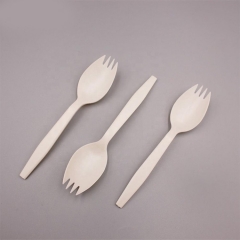 Amido di mais di colore naturale biodegradabile monouso all'ingrosso Spork