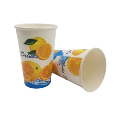 Taza de papel reutilizable disponible impresa aduana de la bebida fría con el logotipo