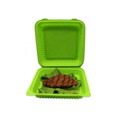 Comida para llevar verde biodegradable desechable para llevar contenedor de comida de maicena