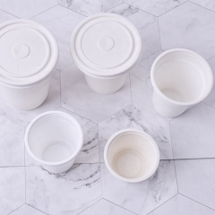 Tasse de café d'amidon de maïs biodégradable compostable de sécurité alimentaire papier jetable biodégradable avec couvercle