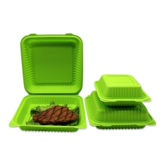 Green Biodegradable Cornstarch tableware for food takeaway