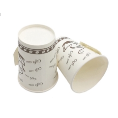 Bicchiere di carta dal design personalizzato da 7 once con manico per tè e caffè