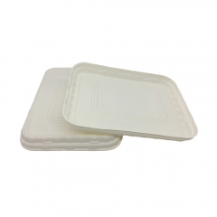 3 compartment take away biodegradable cornstarch food container with lid