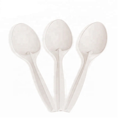Novelty Food Grade Biodegradable 7 inch Cornstarch Spoon for Ice Cream