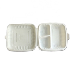 Take Away Packaging Disposable Cornstarch 3 Compartment Biodegradable Lunch Box