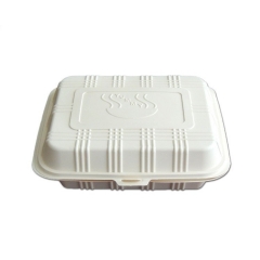 1000ml Einweg-Lebensmittelbehälter Zersetzbarer Speisebehälter aus Maisstärke mit Deckel