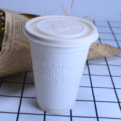 Compostabile biodegradabile sicurezza alimentare amido di mais tazza da caffè biodegradabile carta usa e getta con coperchio
