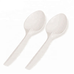 Novelty Food Grade Biodegradable 7 inch Cornstarch Spoon for Ice Cream