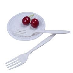 Hot sell 8 Inch biodegradable cornstarch compostable tableware chicken cpla plastic fork