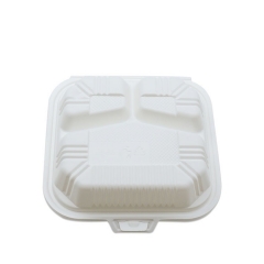 3 compartment biodegradable cornstarch food container