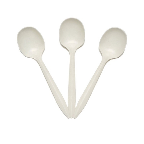 140mm Disposable Biodegradable Cornstarch Cutlery Spoon for Soup
