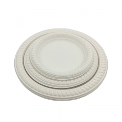 wholesale picnic supplies biodegradable cornstarch waterproof salad plate