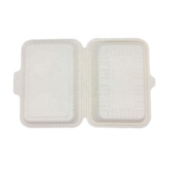 Eco-green Compostable Take Away Lunch 800ML Cornstarch Clamshell